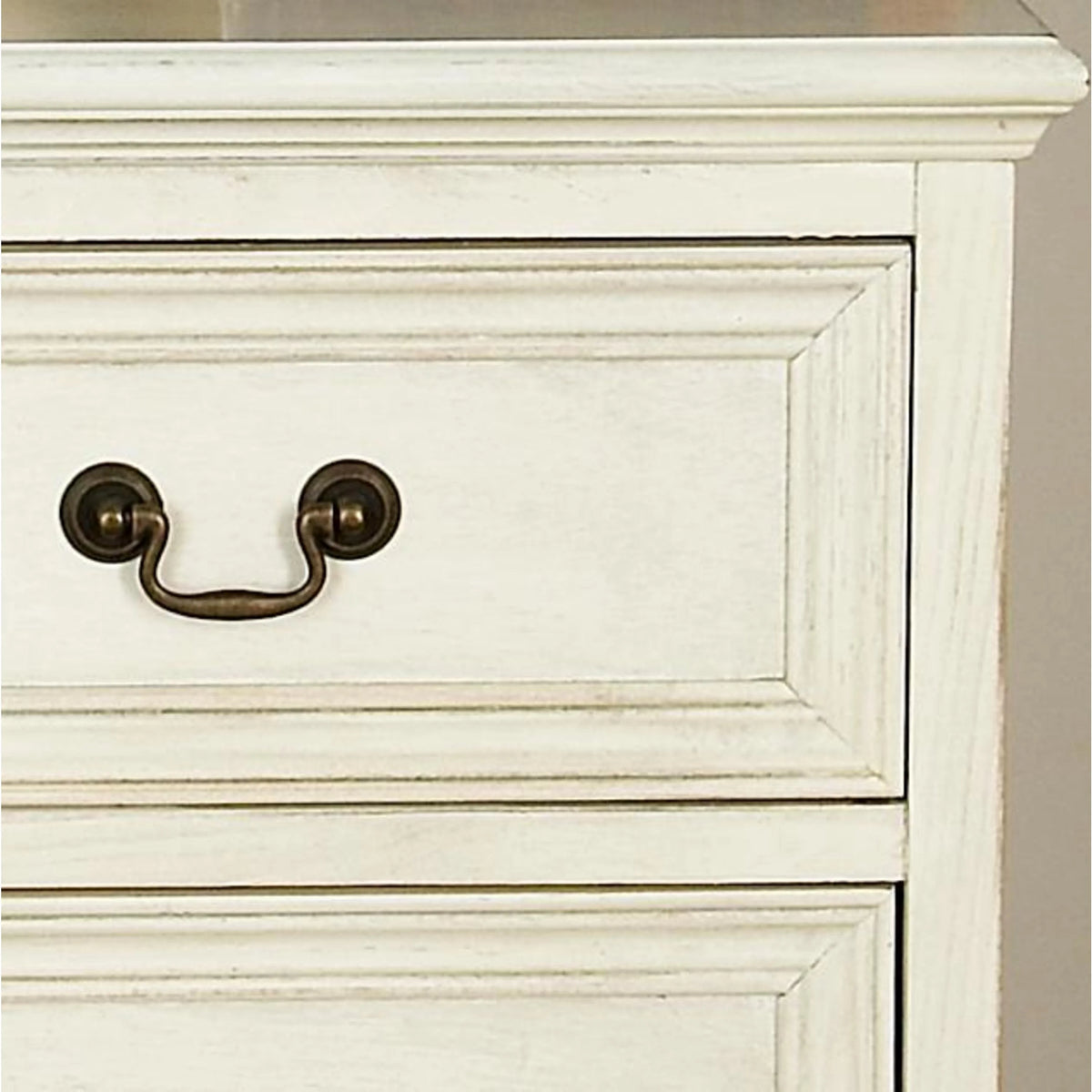 DecMode 17" x 25" Cream Wood 3 Drawer Cabinet, 1-Piece