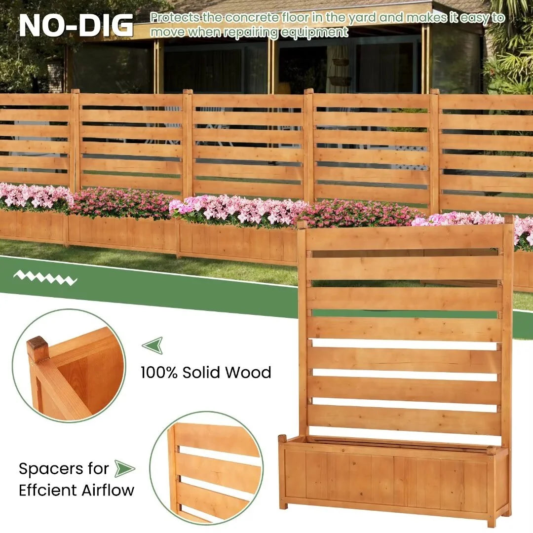 "NAIZEA Air Conditioner Fence, Pool Equipment Enclosure, Trash Can Enclosure, Metal Stake Wood Fence Panel 38"" W x 60"" H"
