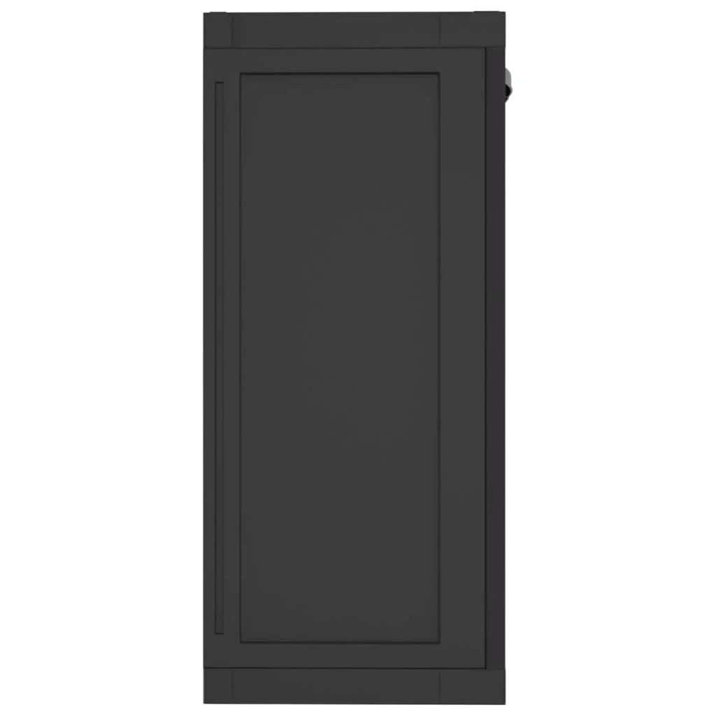 vidaXL Outdoor Storage Cabinet Black 25.6"x14.6"x33.5" PP