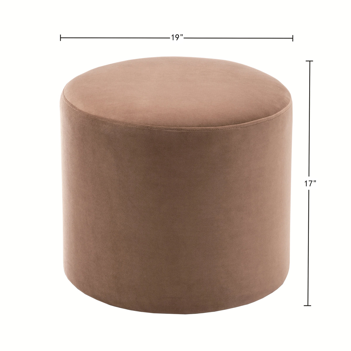 Wovenbyrd Round Pouf Ottoman with Foam Core, Gray �C Perfect for Living Room or Bedroom