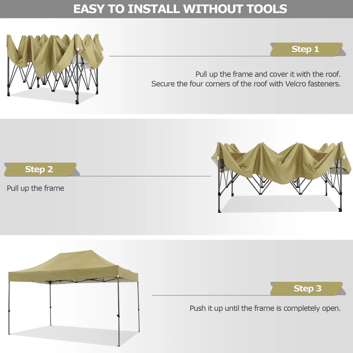 COBIZI 10x10 Heavy Duty Pop-up Canopy Tent for Outside, UPF 50+ Waterproof and Instant Outdoor Shelter, Outdoor Canopy for Beach,Party,Camping with Rope,Stake and Carrying Bag,White(Frame Thickened)