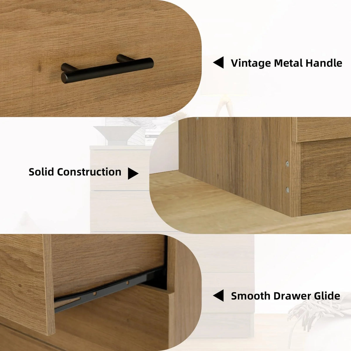 LAZZO 4 Drawer Tall Wooden Storage Cabinet Organizer, 2PCS