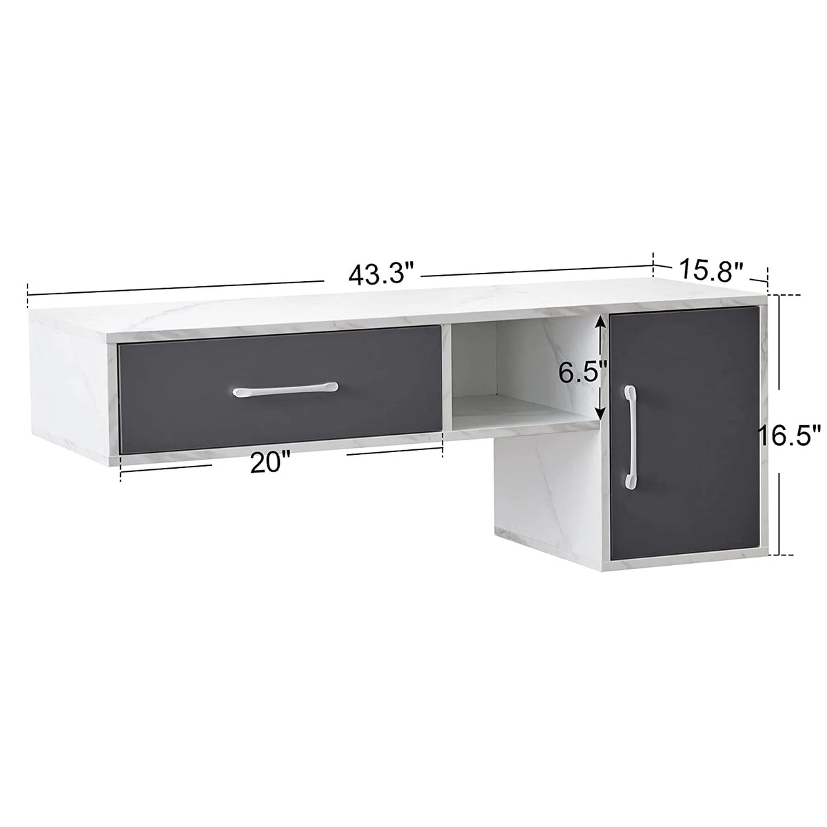 BarberPub Barber Wall Mount Station with Drawers, Beauty Multi-Functional Storage Cabinet 2530