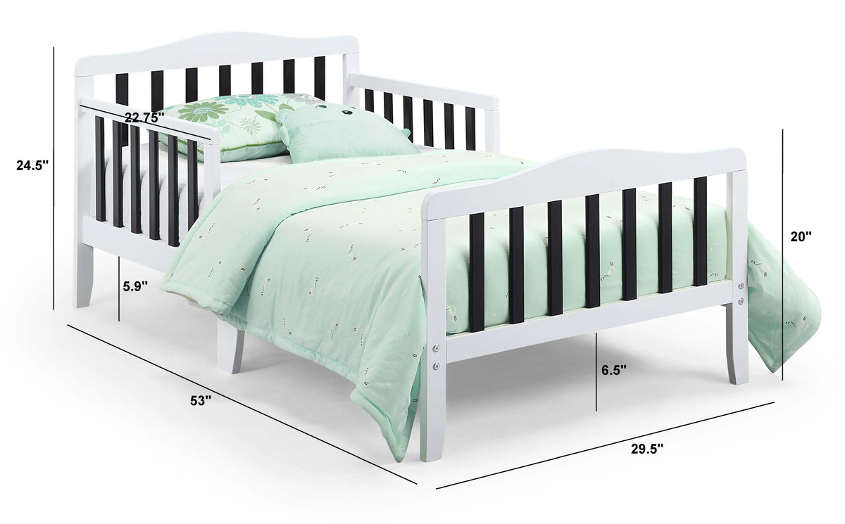 Olive & Opie Twain Toddler Bed, Red/Blue Finish