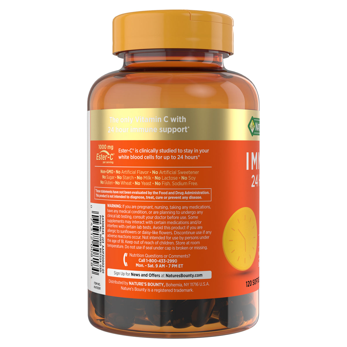 Nature's Bounty Immune 24 Hour +, 120 Softgels