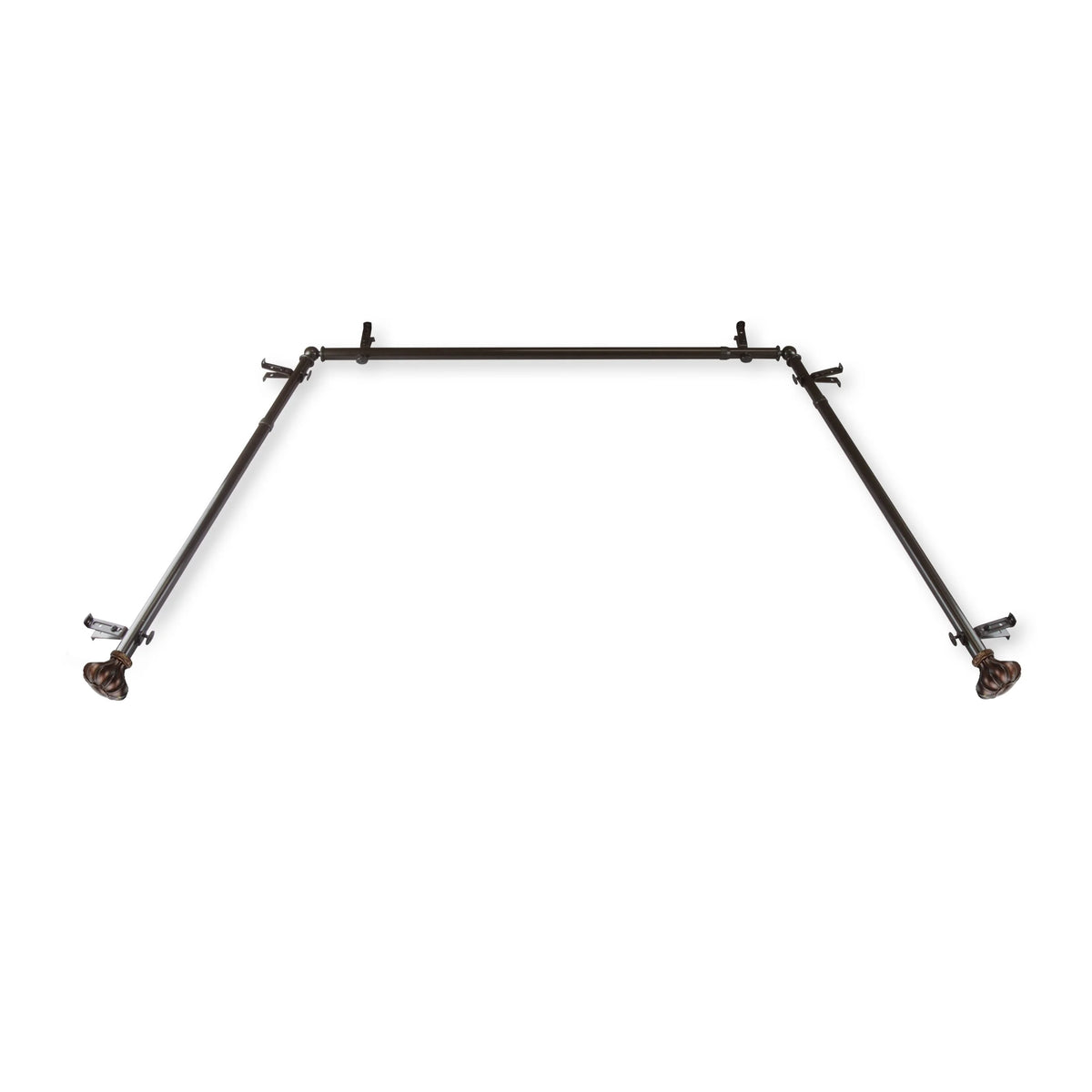 Deirdre 13/16" Bay Window curtain rod 20"-36", 38"-72" - Black