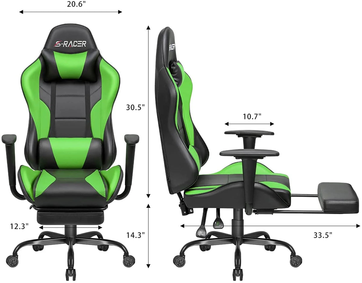 Lacoo High Back Gaming Chair Ergonomic Gaming Computer Chair,Black