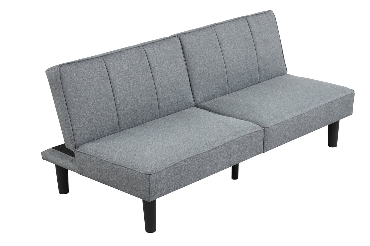 Mainstays 66" Studio Futon, Gray Linen Upholstery