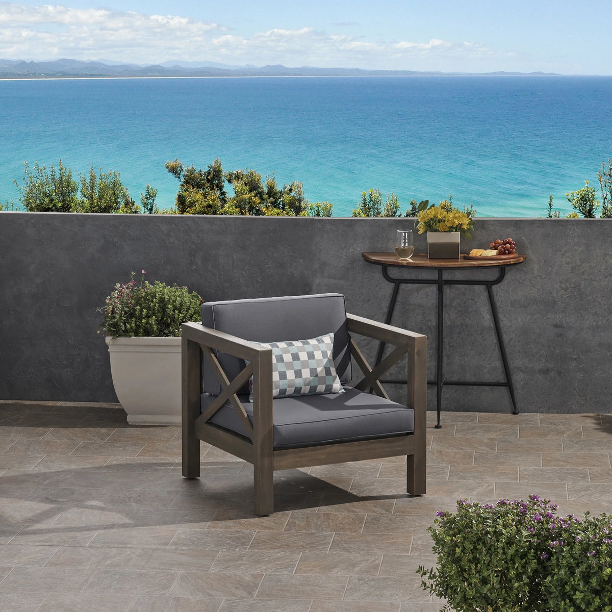 Outdoor Acacia Club Chairs