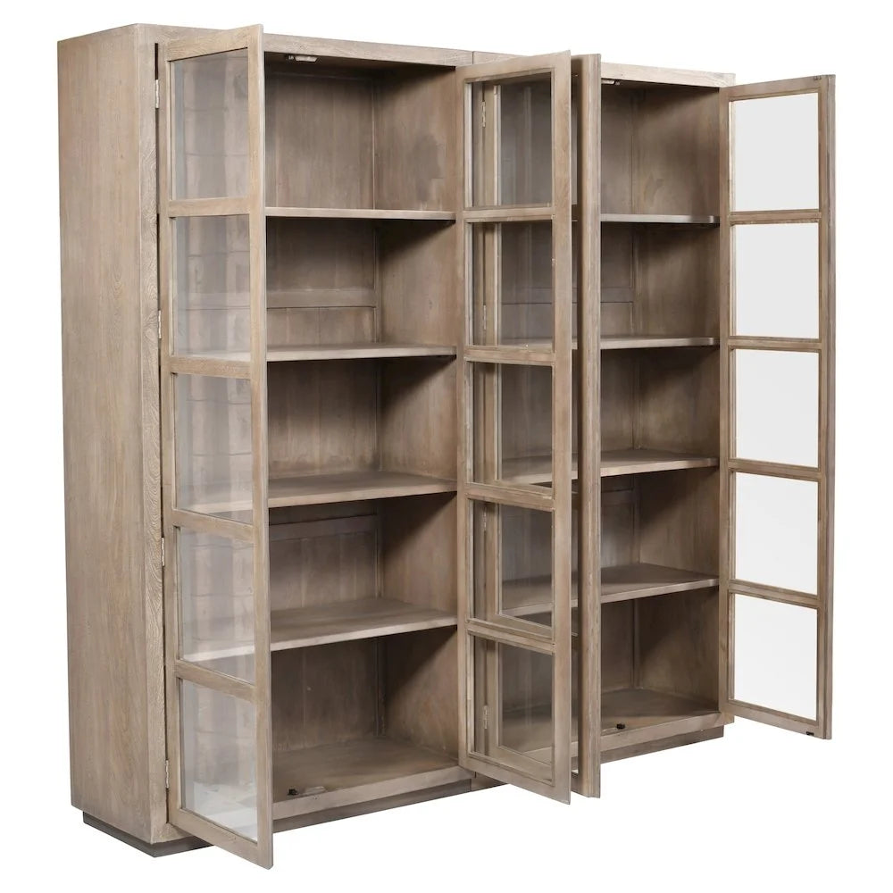 Argyle Bookcase in Modern Light Ash Ivory Finish on Reclaimed Solid Wood