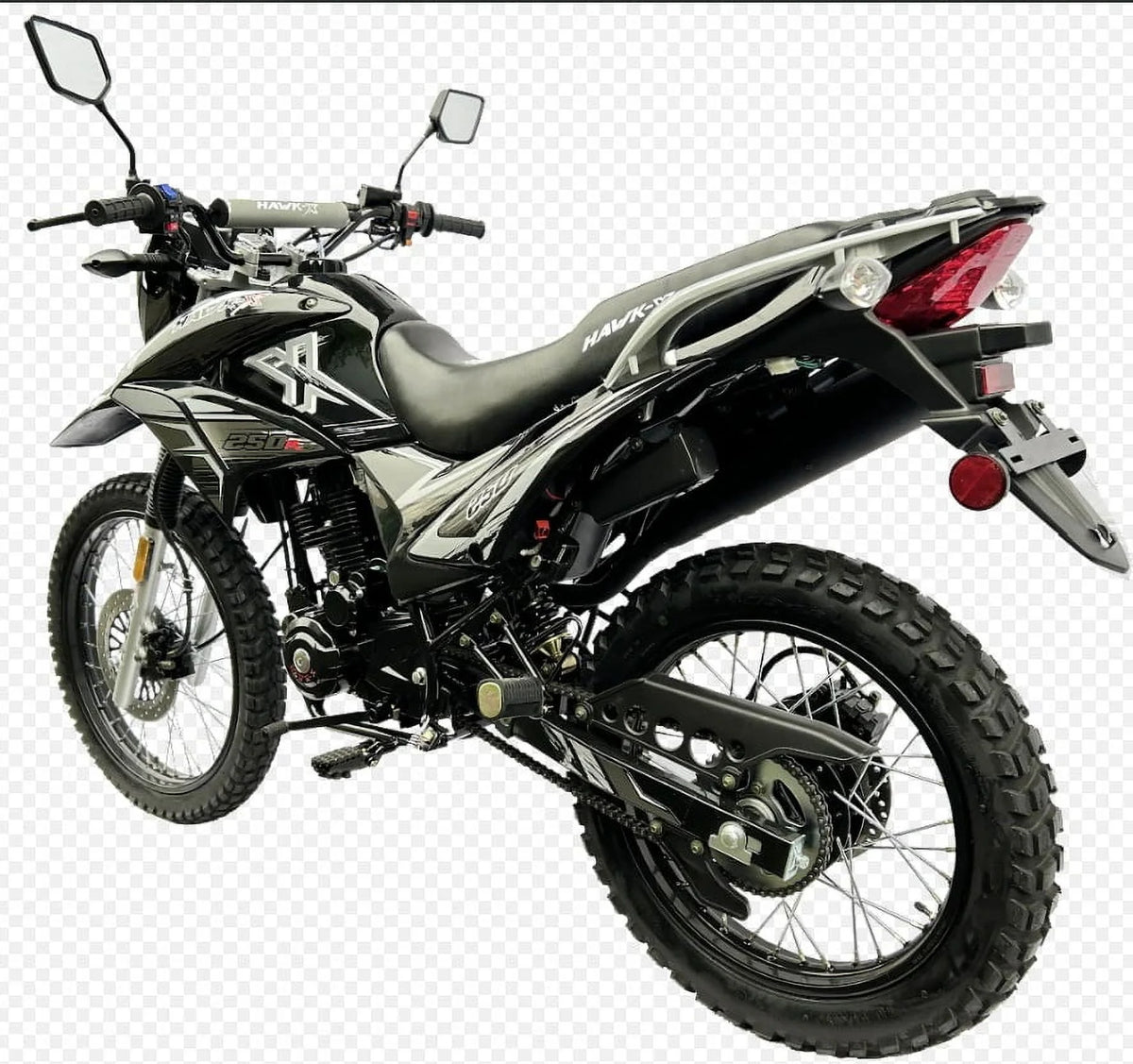 RPS New Hawk X 250 Enduro Dirtbike adults youth Dual Sports 5 Speed bike - Color Black