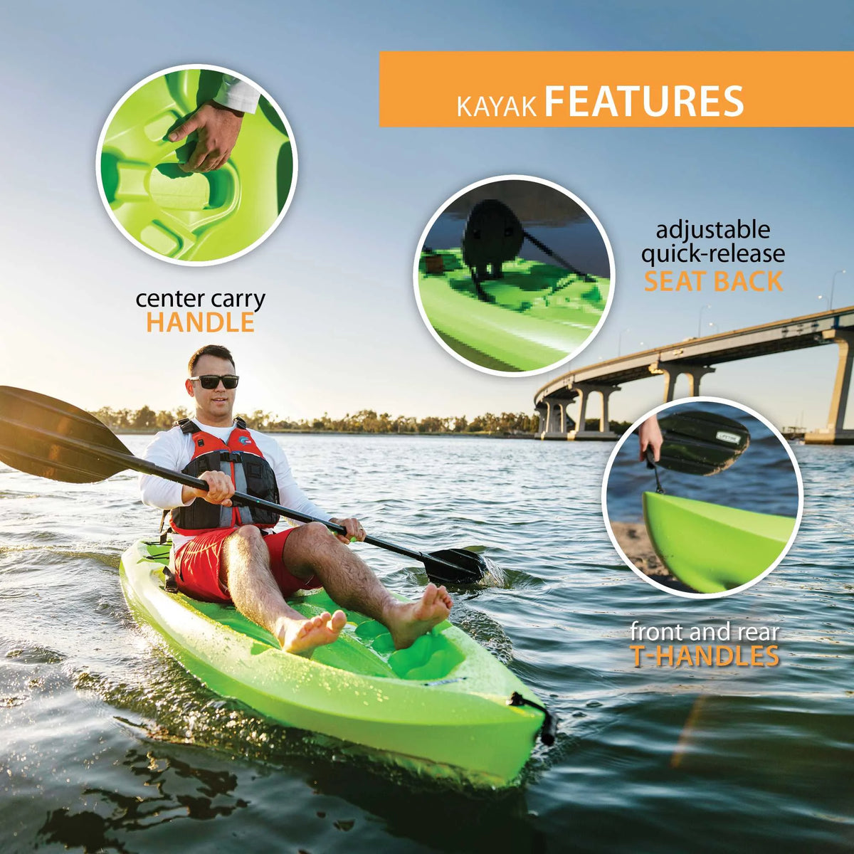 Lifetime Daylite 8 ft Sit-on-Top Kayak, Red (90775)