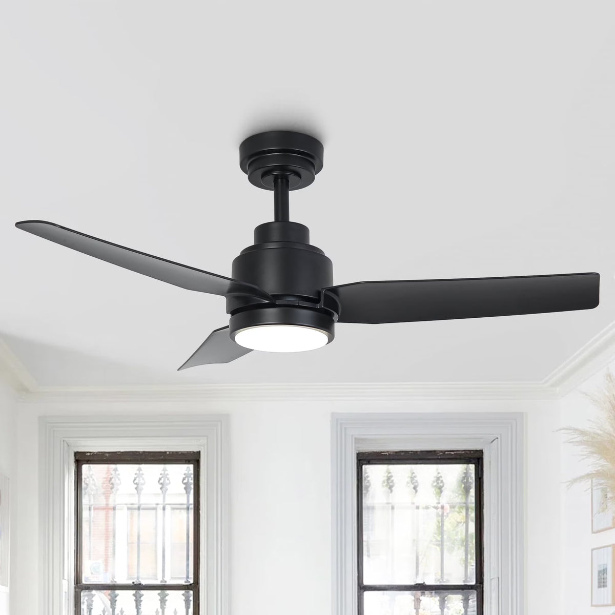 42" Modern Gold Dimmable Ceiling Fan DC Motor Indoor 3-blade LED Ceiling Fan with Remote