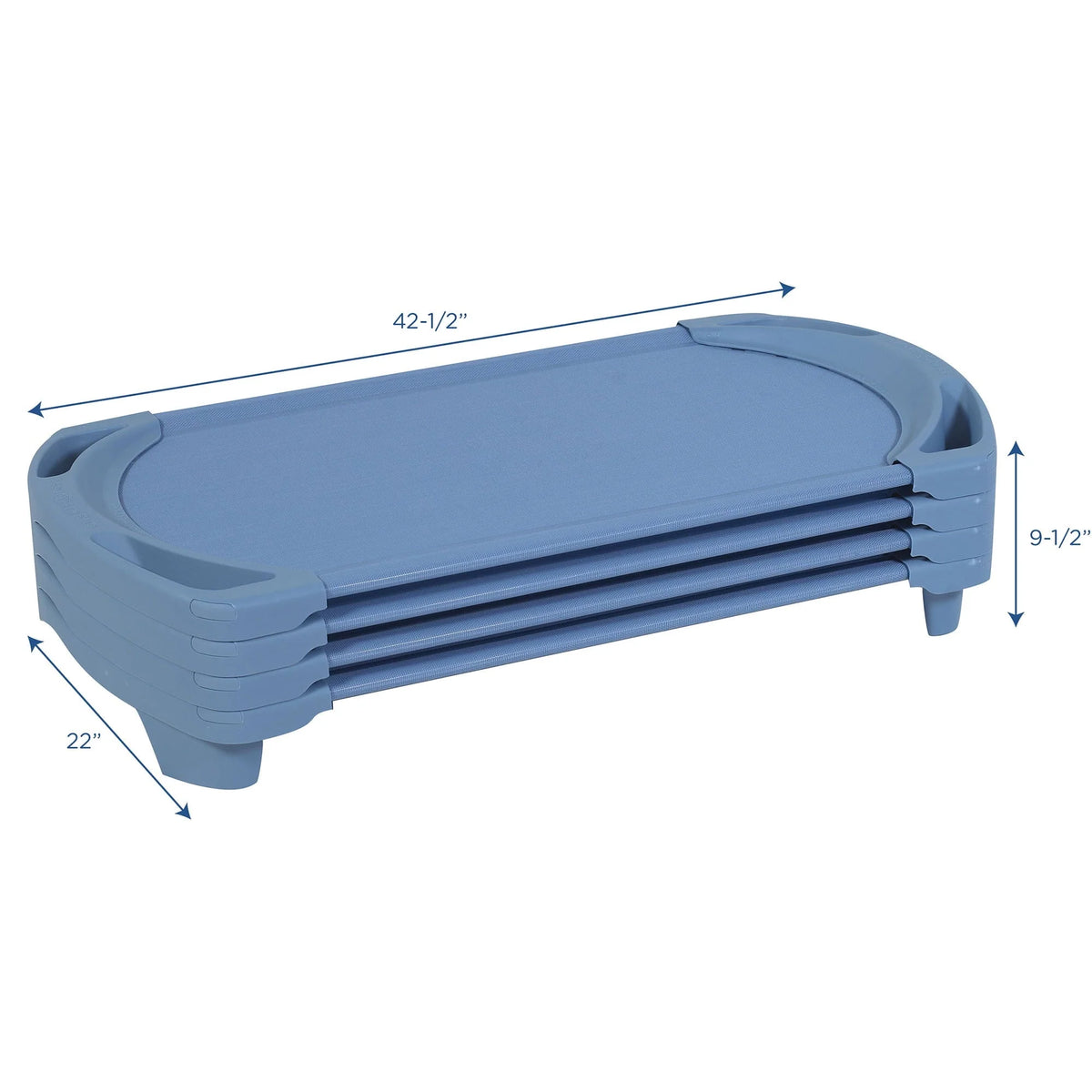 Angeles SpaceLine Toddler Nap Cots For Kids, Wedgewood Blue (4 Pack)