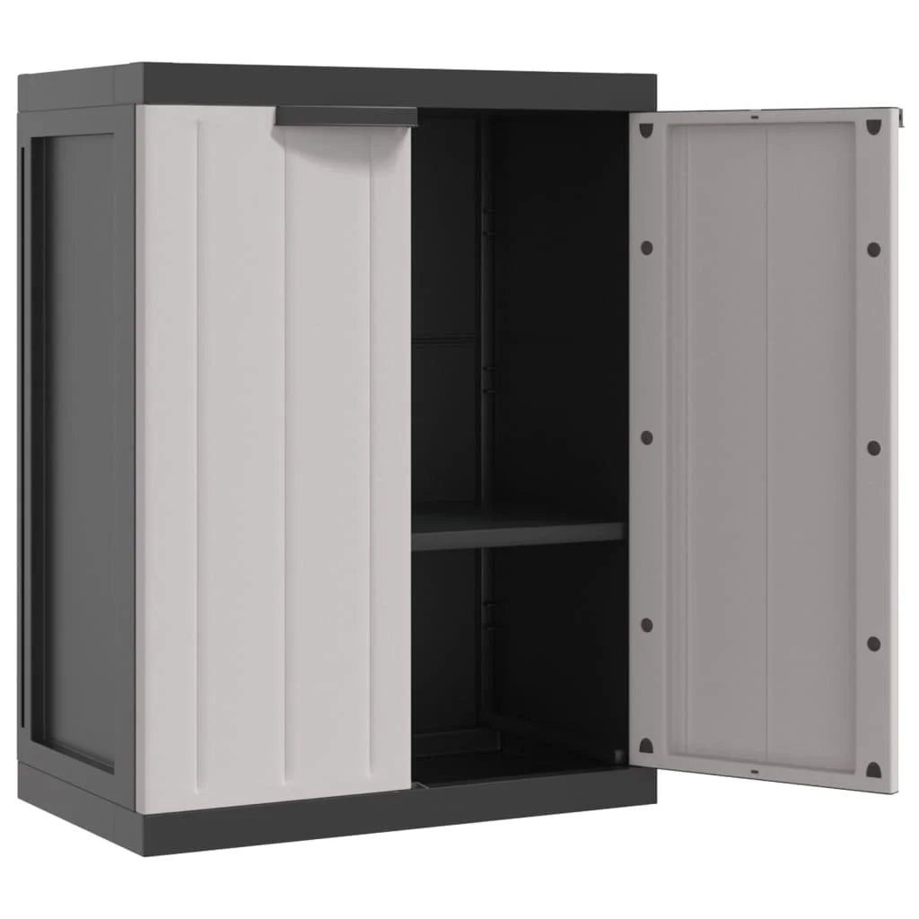 vidaXL Outdoor Storage Cabinet Black 25.6"x14.6"x33.5" PP
