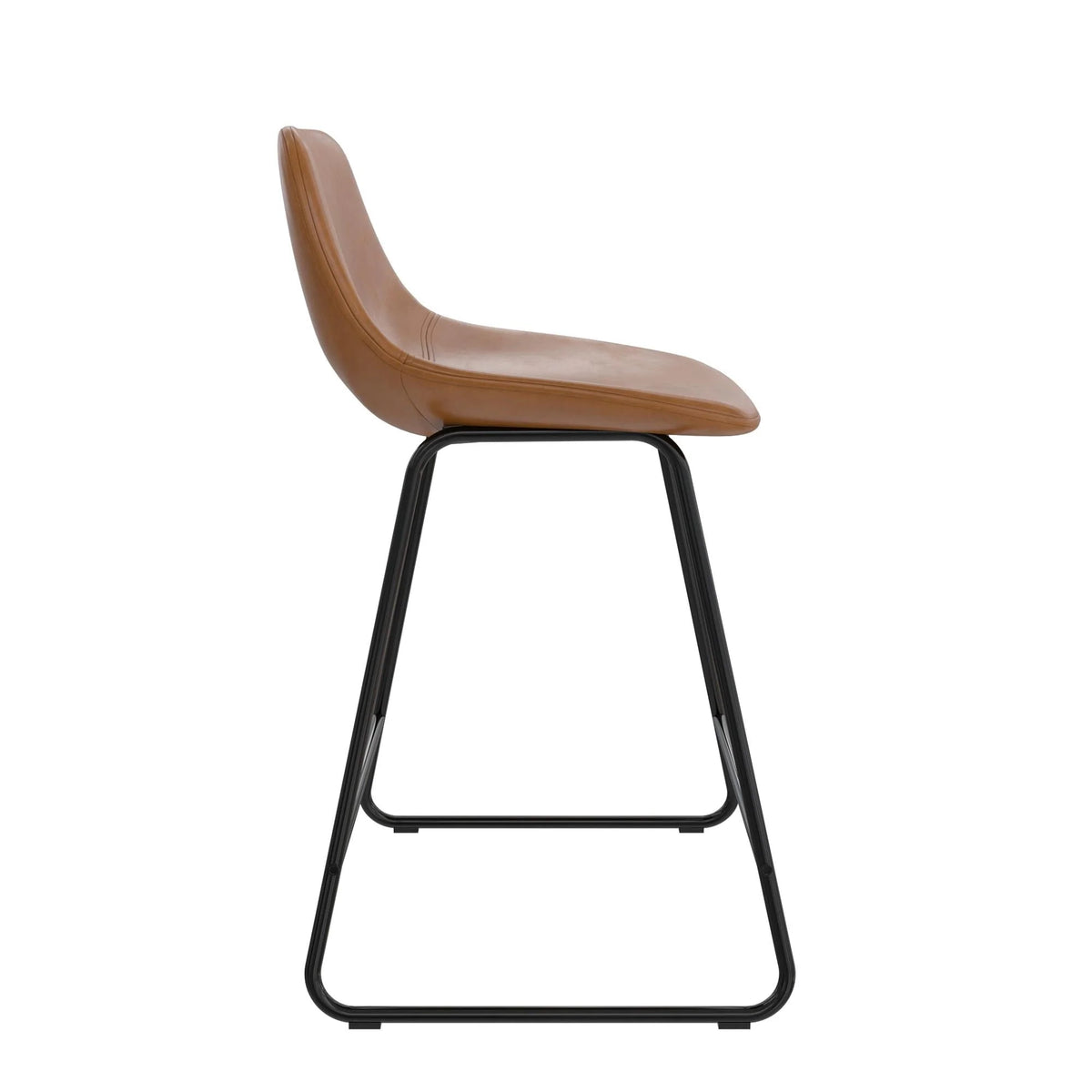 Better Homes & Gardens Farley Scoop Counter Height Stool, Camel Faux Leather