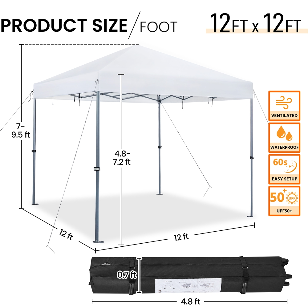 Renwick 12x12ft Pop-up Canopy Tent, Blue