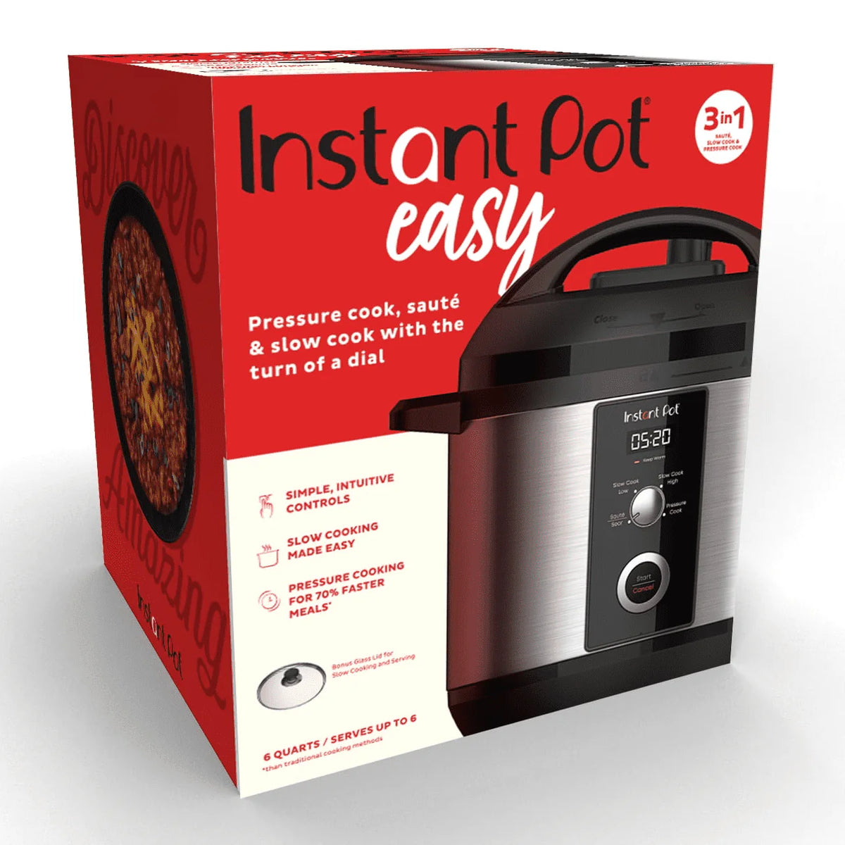 Instant Pot 6QT Easy 3-in-1 Slow Cooker, Pressure Cooker, and Saut�� Pot