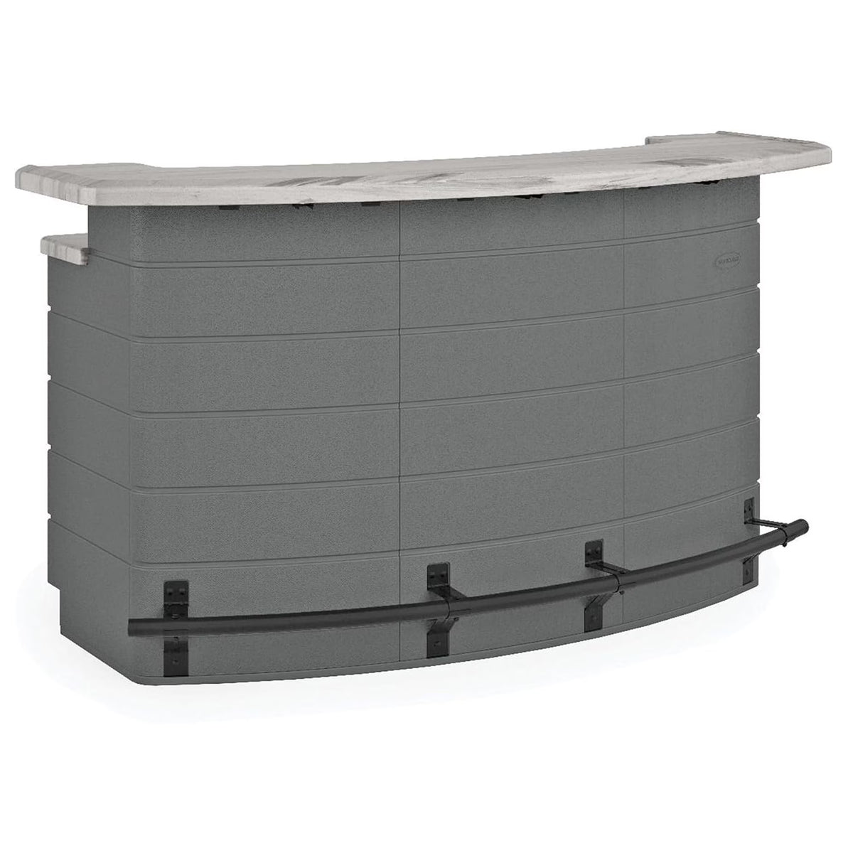 Suncast Backyard Oasis Entertainment Outdoor Bar with Pull-Out Drawers and Shelves, Marble