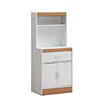 54" Tall Open Shelves, 1-Drawer and Bottom Enclosed Storage Kitchen Cabinet