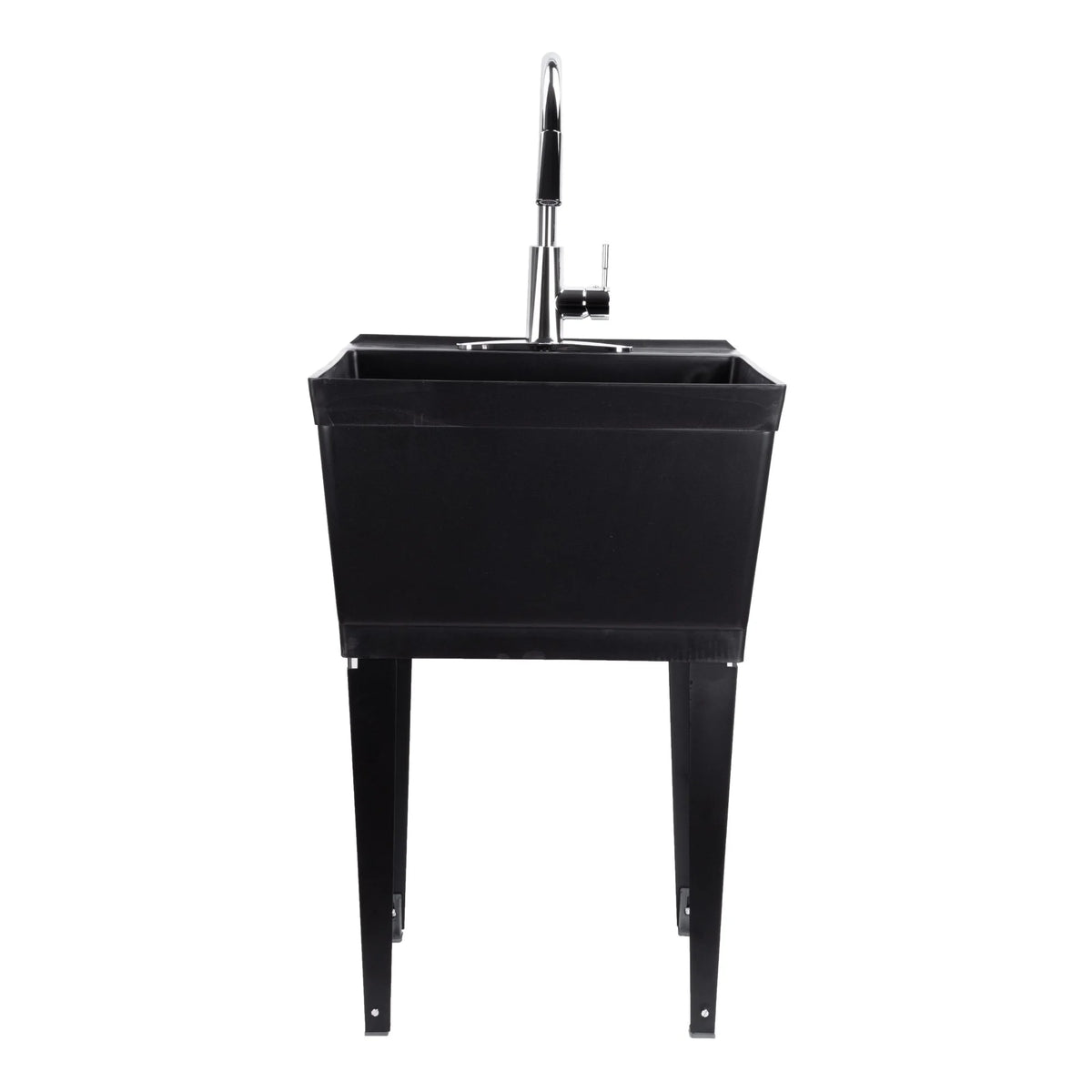 19 Gallon Laundry Sink with High Arc Stainless Steel Pull-Down Kitchen Faucet 6503SS