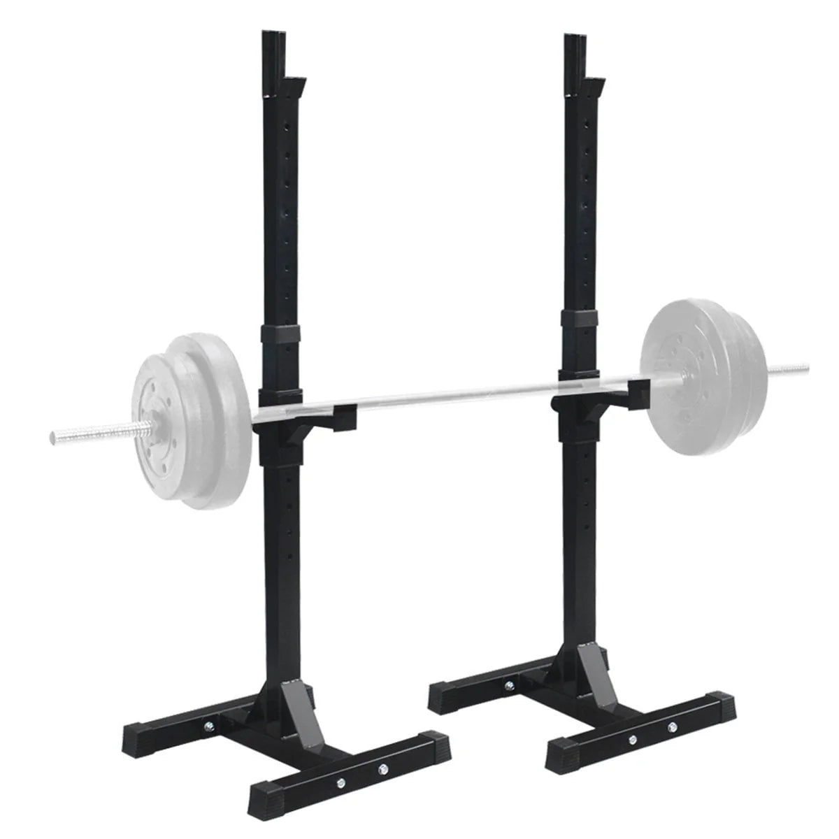 Ktaxon Pair of Standard Solid Barbell Bench Adjustable Steel Squat Rack Stands for Gym Workout Exercise