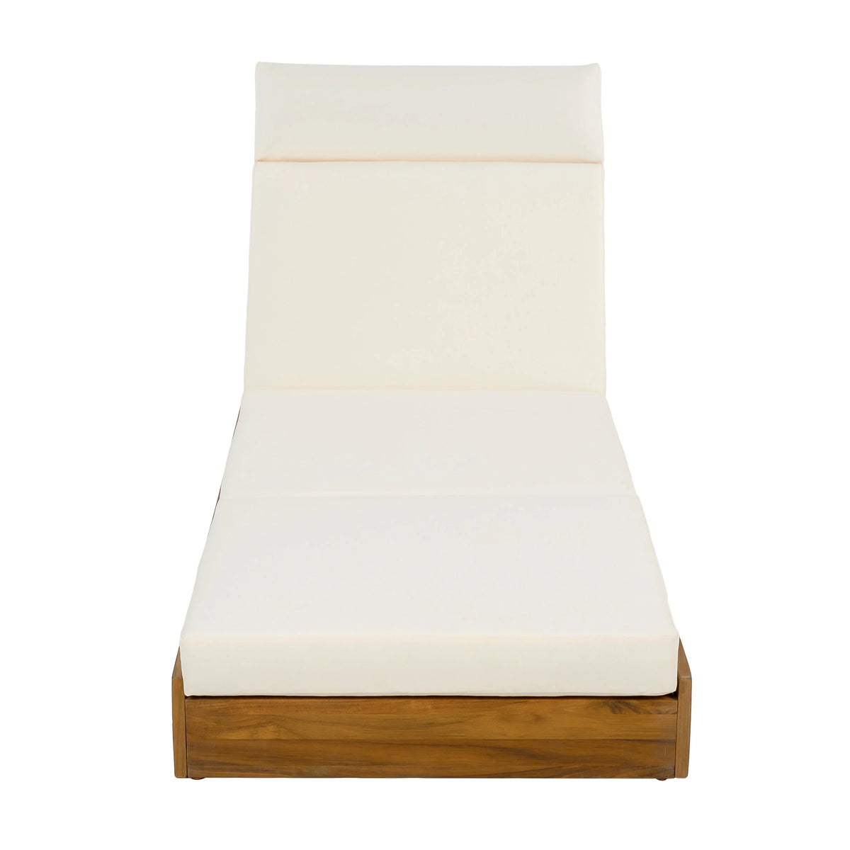 Patio Seating LOUNGE CHAISE SET, ACACIA WOOD WITH WATER-RESISTANT LOUNGE CUSHIONS (CREAM & 4 INCH THICK) - MATCHING DARK GREY VERSION AVAILABLE,Outdoor Seating