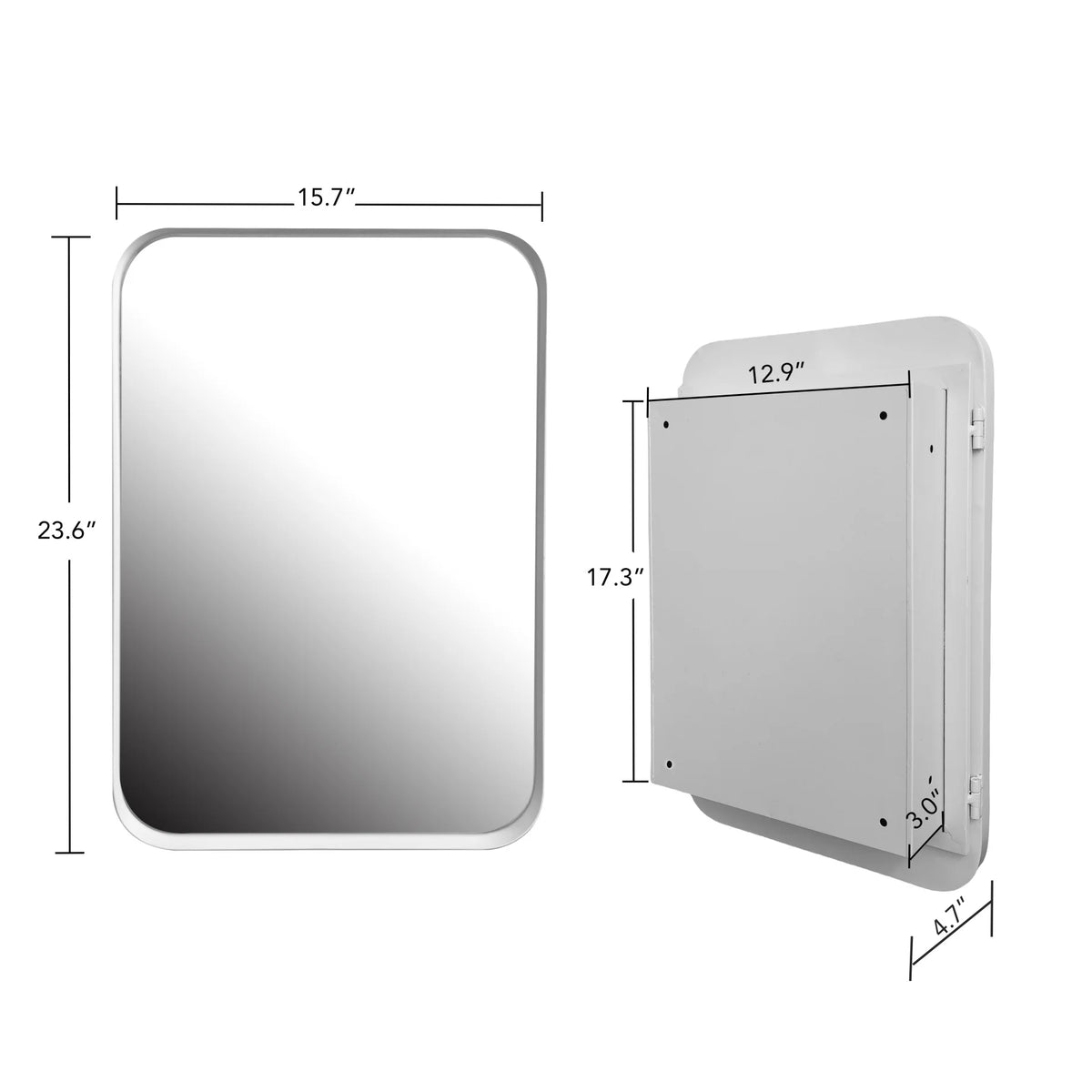 16x24 Inch Bathroom Mirror Cabinet with Adjustable Glass Shelves, Recessed Metal Framed Medicine Cabinet for Storage, Matte Gold