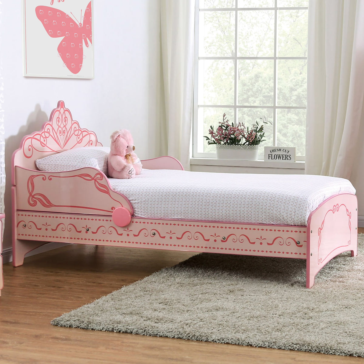 Furniture of America Royal Kids Wood Twin Princess Bed