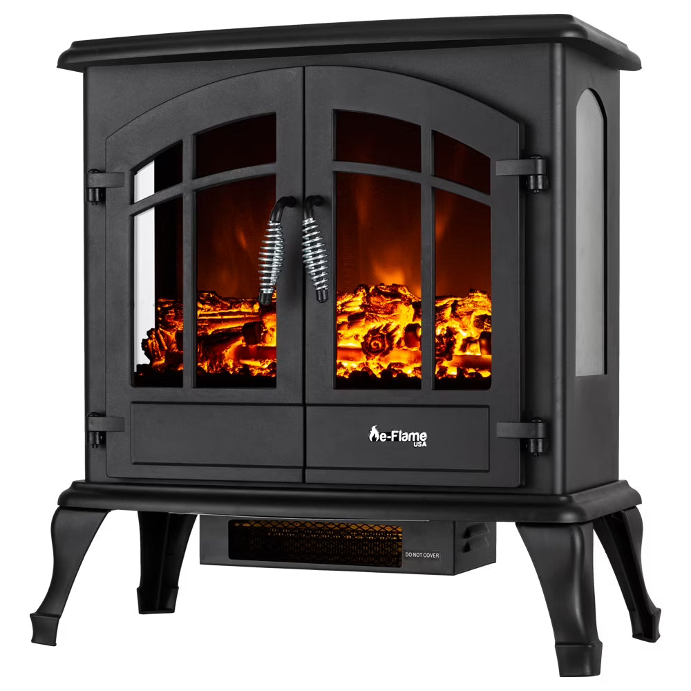 e-Flame USA Jasper Free Standing Electric Fireplace Stove - Red