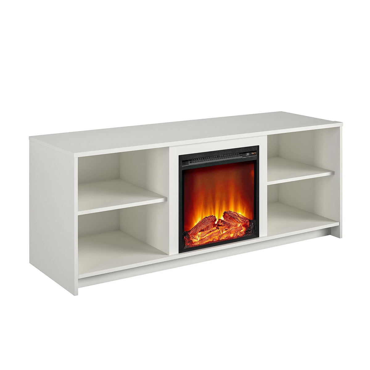 Mainstays Fireplace TV Stand for TVs up to 65", Black Oak