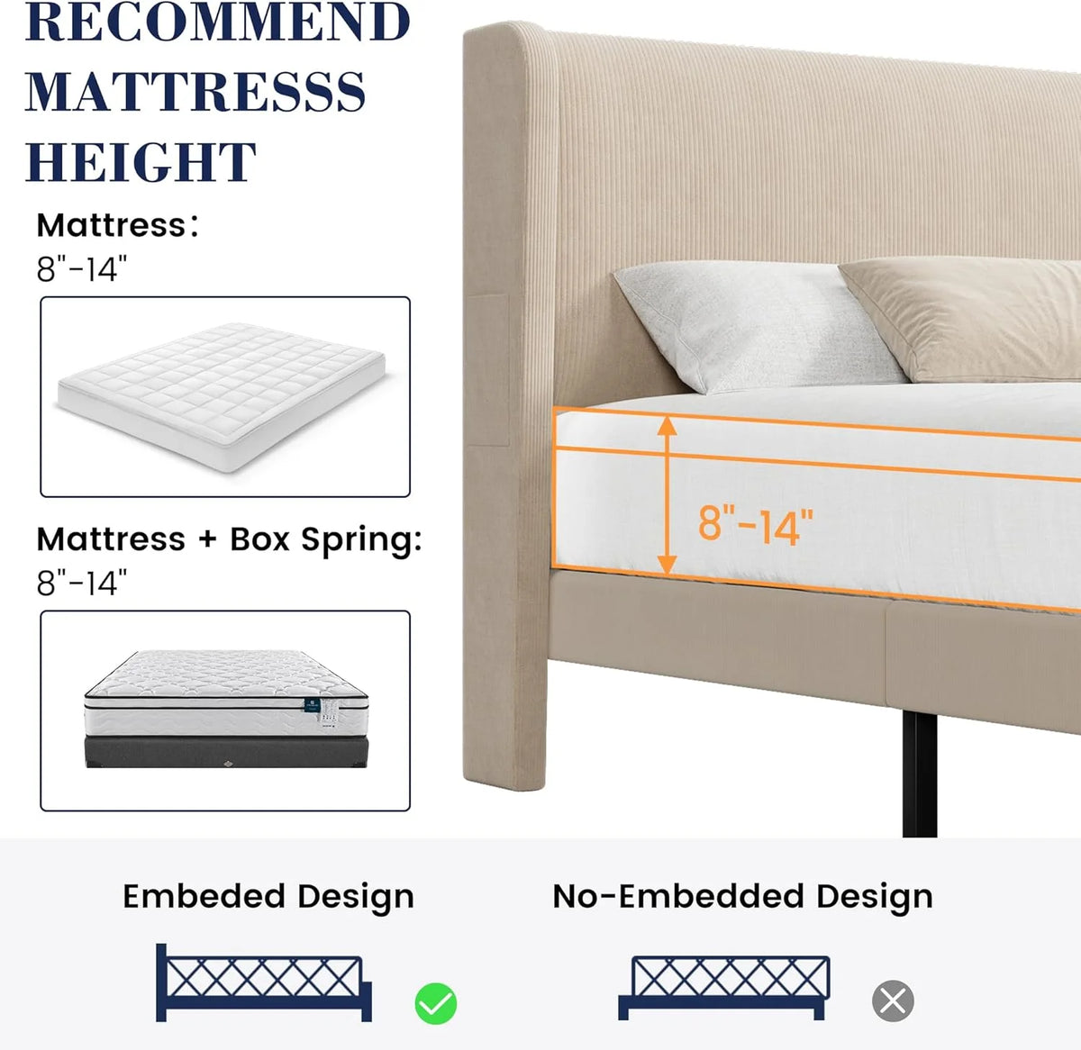 Full Size Bed Frame with Wingback Headboard,Luxurious Velvet Upholstered Platform Bed Frame with Wooden Slat Support,No Box Spring Required,Easy Assembly,Dark Gray