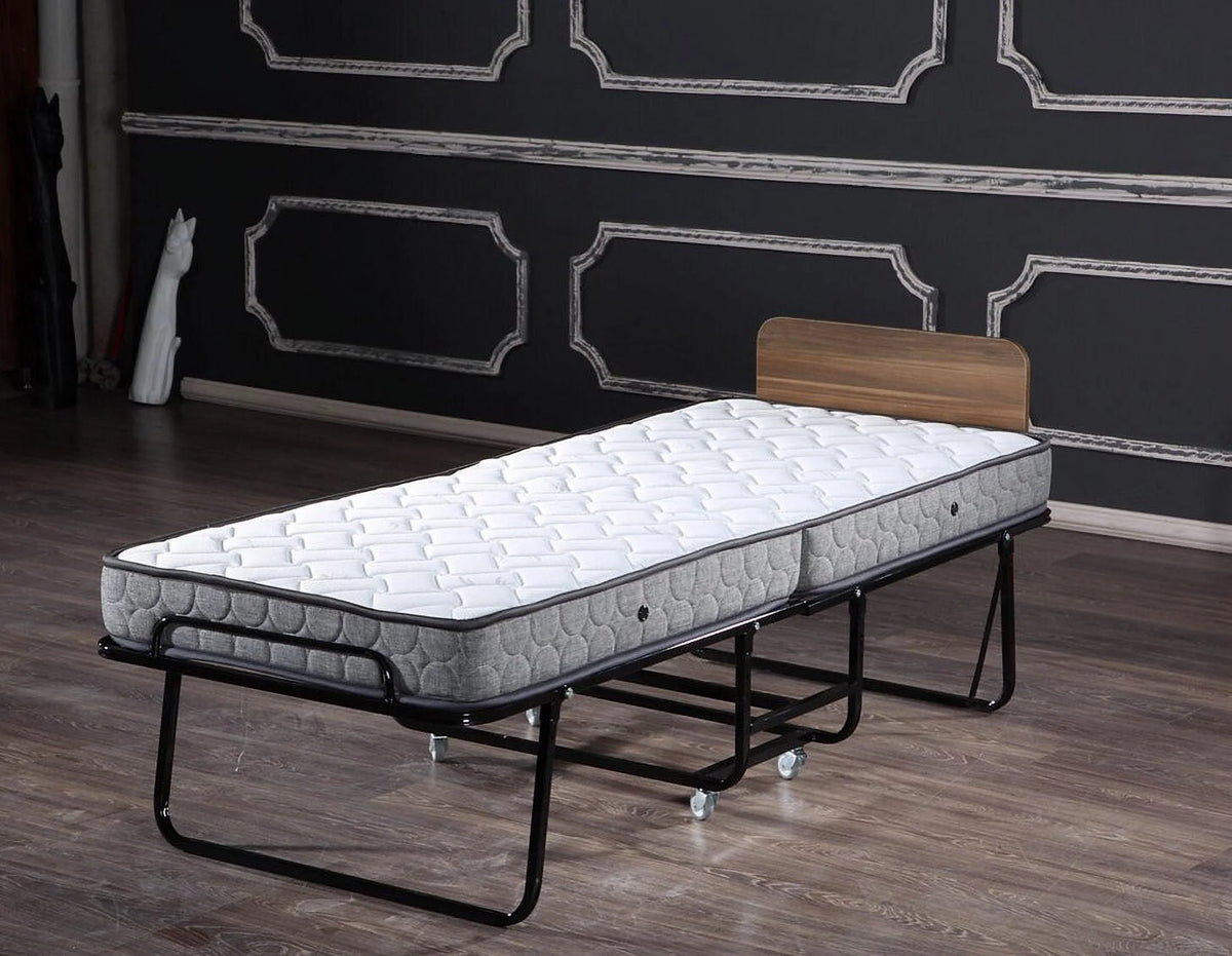 TWIN FOLDING BED w/Headboard and 6 Inch Mattress