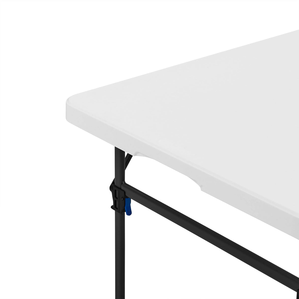 Mainstays 8 Foot Fold-in-Half Plastic Table, Indoor Outdoor, White Granite