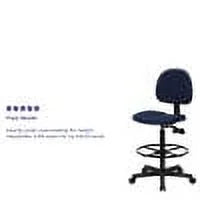 Emma  Oliver Black Fabric Drafting Chair (Cylinders: 22.5"-27"H, 26"-30.5"H)