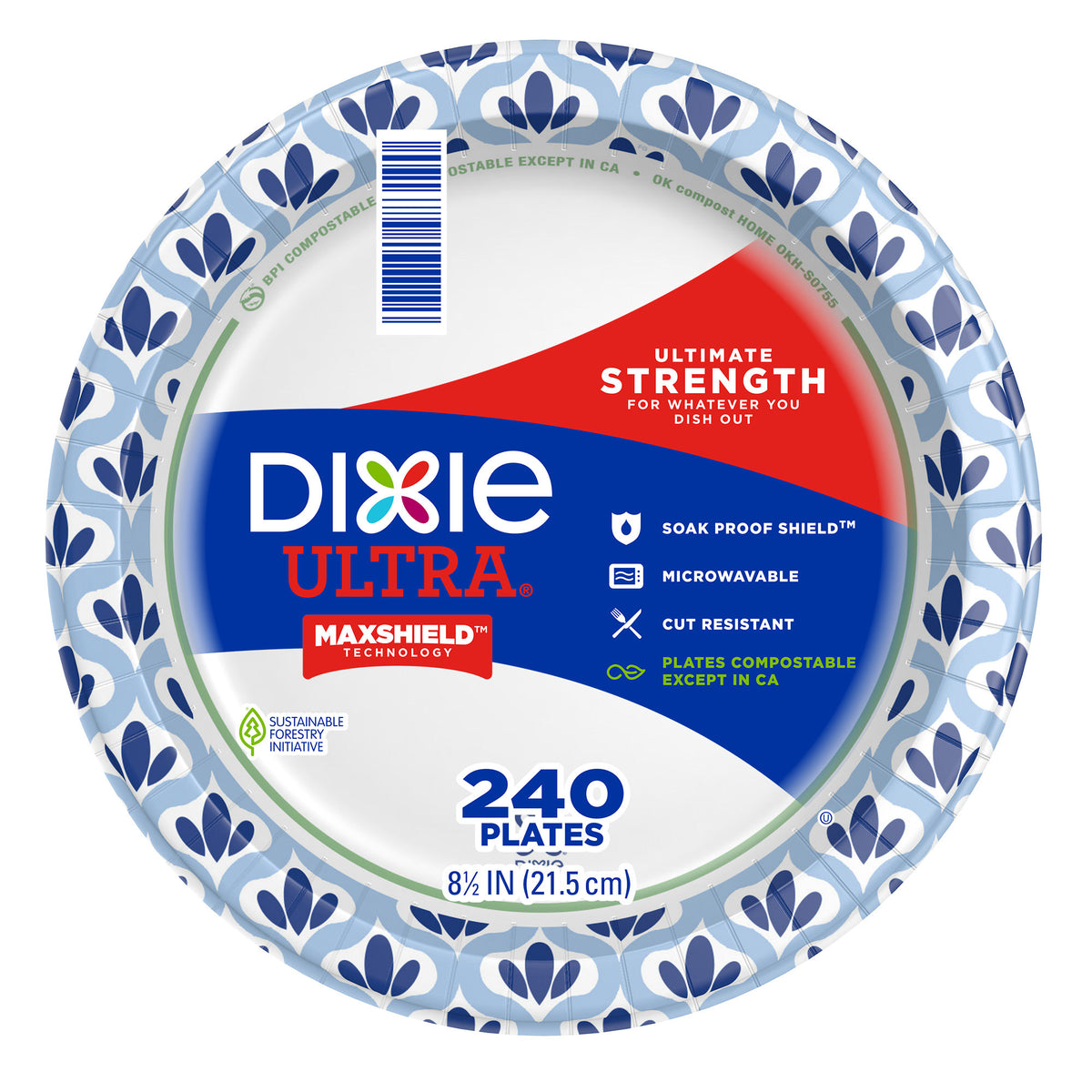 Dixie Ultra 8-1/2' Paper Plate, 240-count