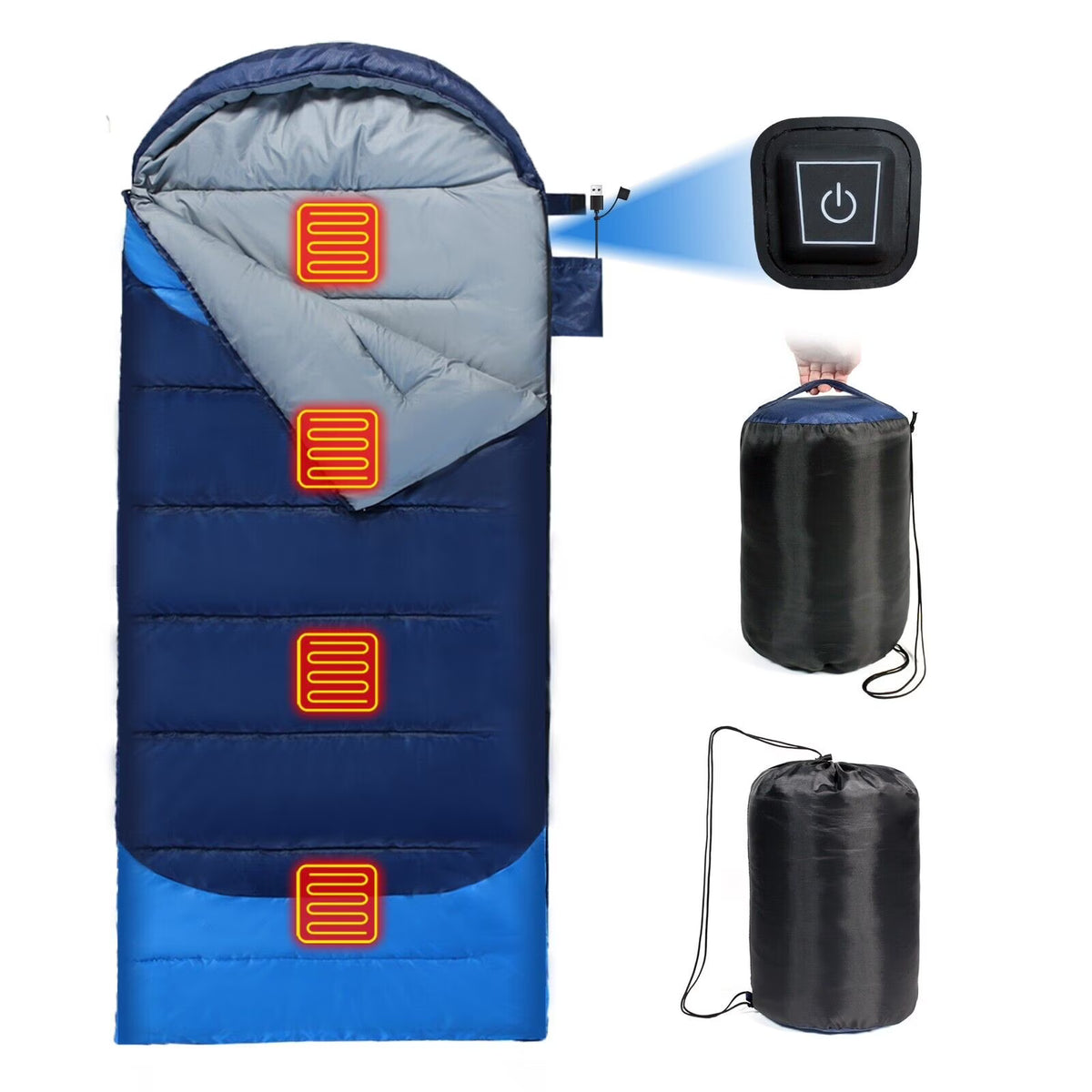 Heated Sleeping Bag Waterproof Lightweight Sleeping Bag for Camping Backpacking