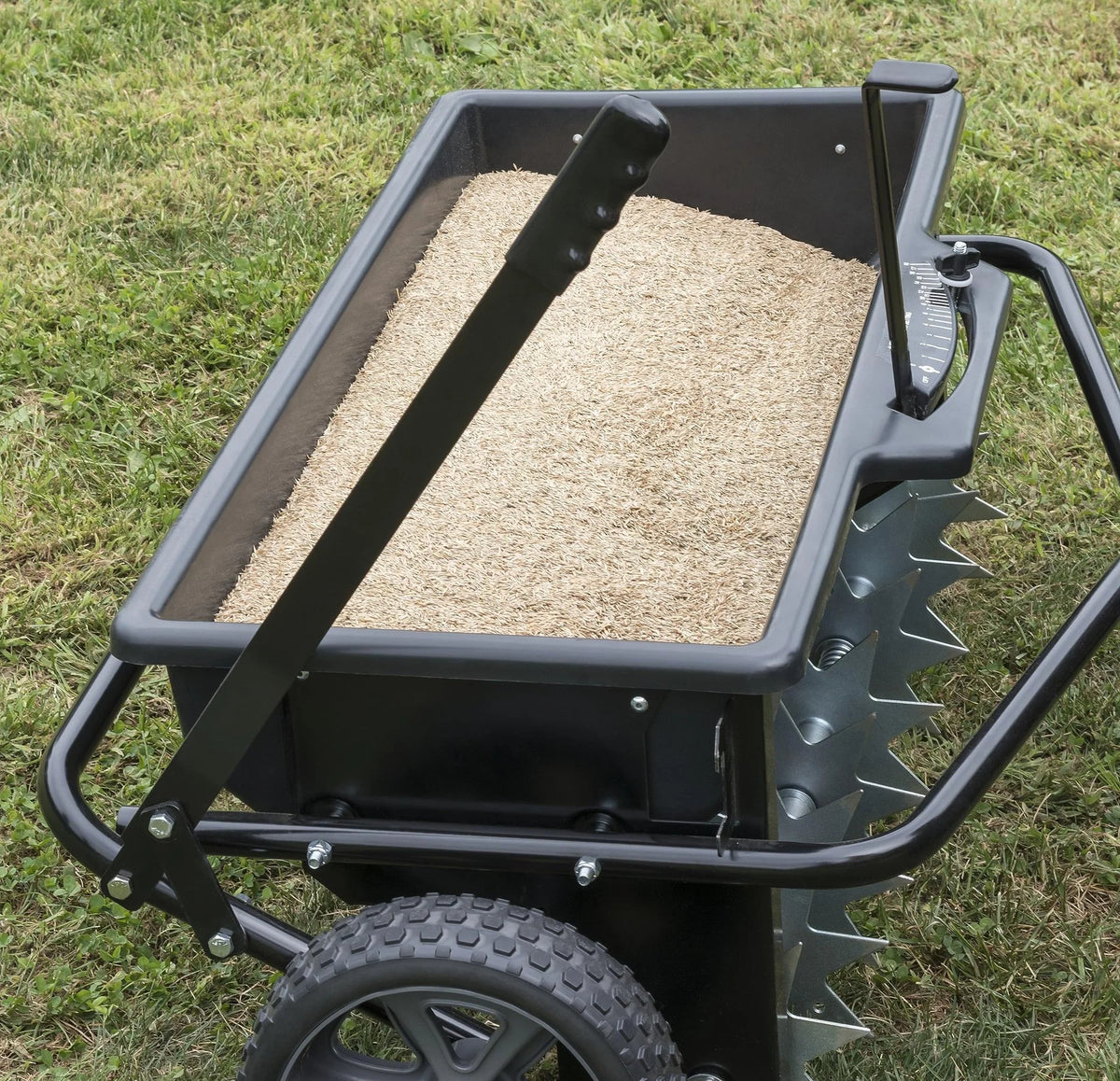 100lb Poly Drop Spreader/Spike Aerator