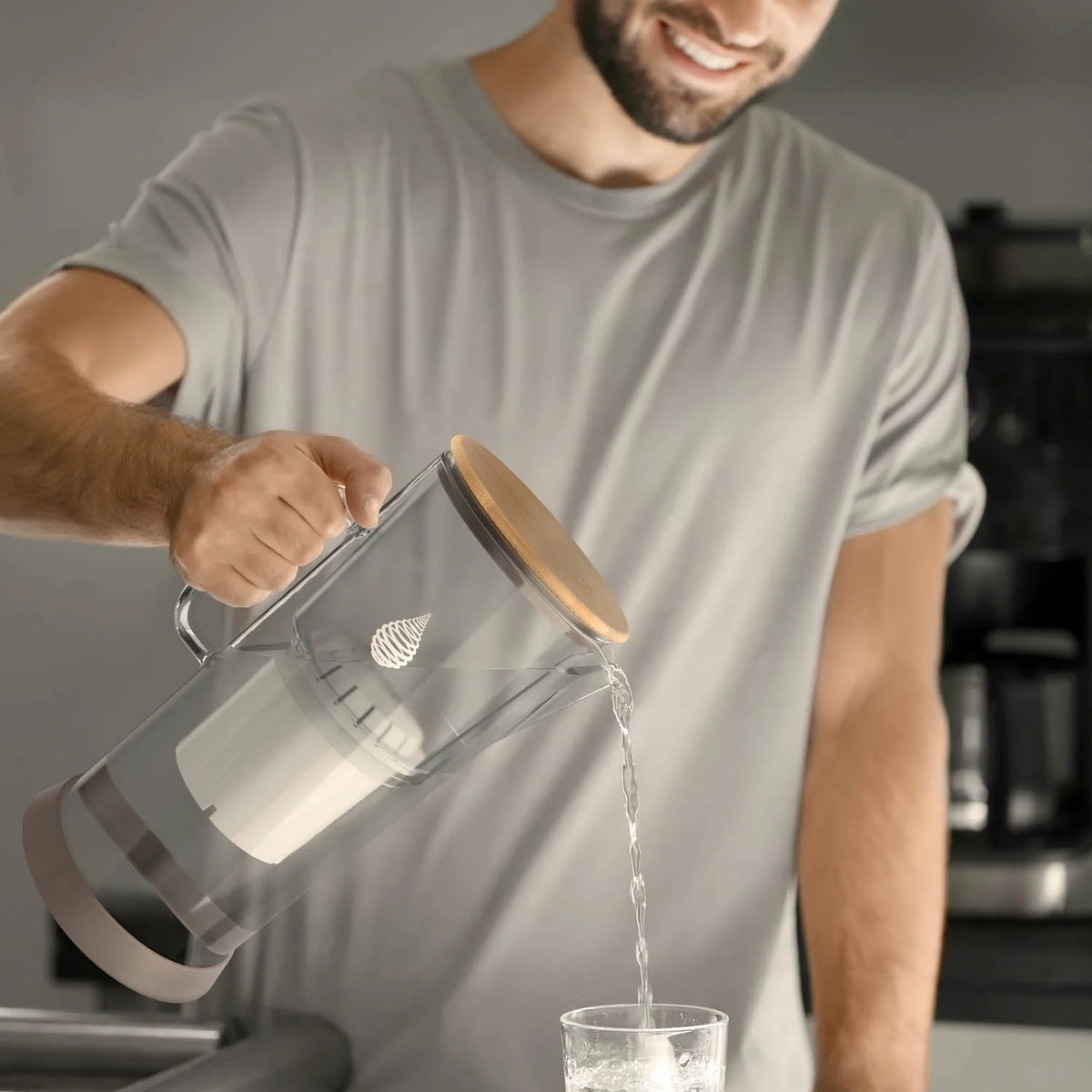 Invigorated Water pH Restore Glass Alkaline Water Filter Pitcher, 3.5L, 1 Filter Included