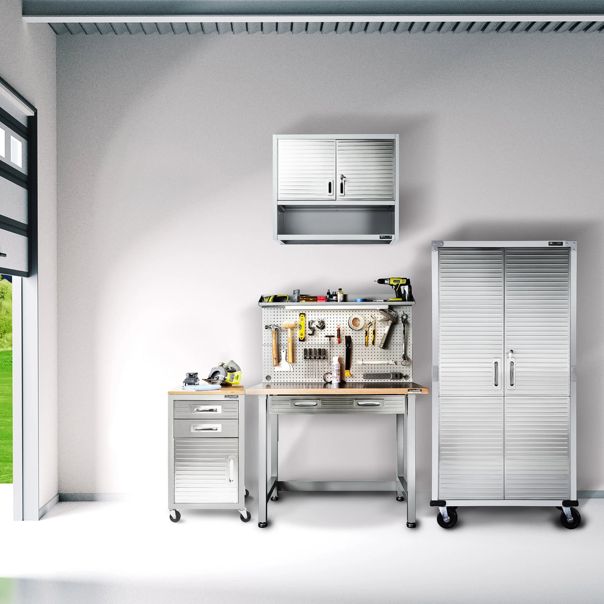 Seville Classics ULTRAHD? 2-Drawer Rolling Steel File Cabinet, Granite Gray