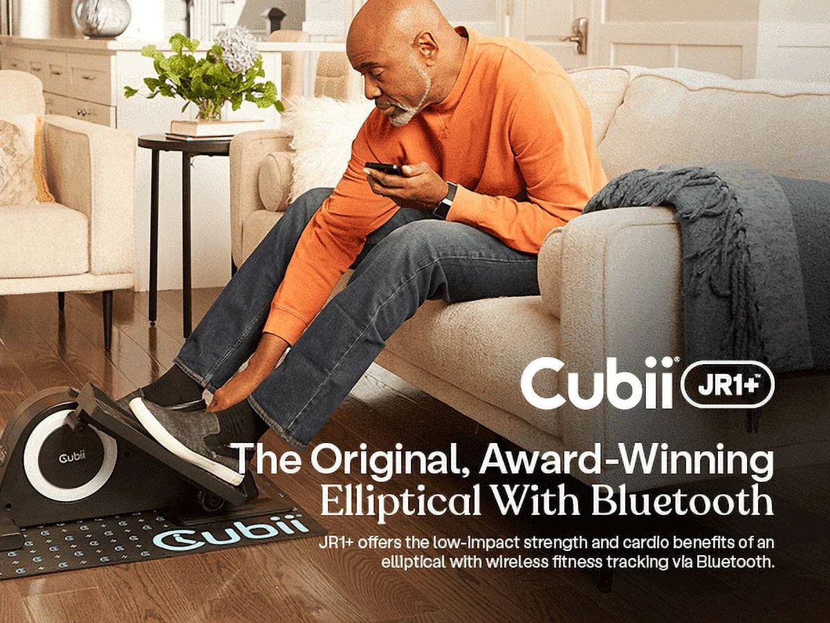 Cubii JR1+ Compact Seated Elliptical With Bluetooth & Gripii Mat