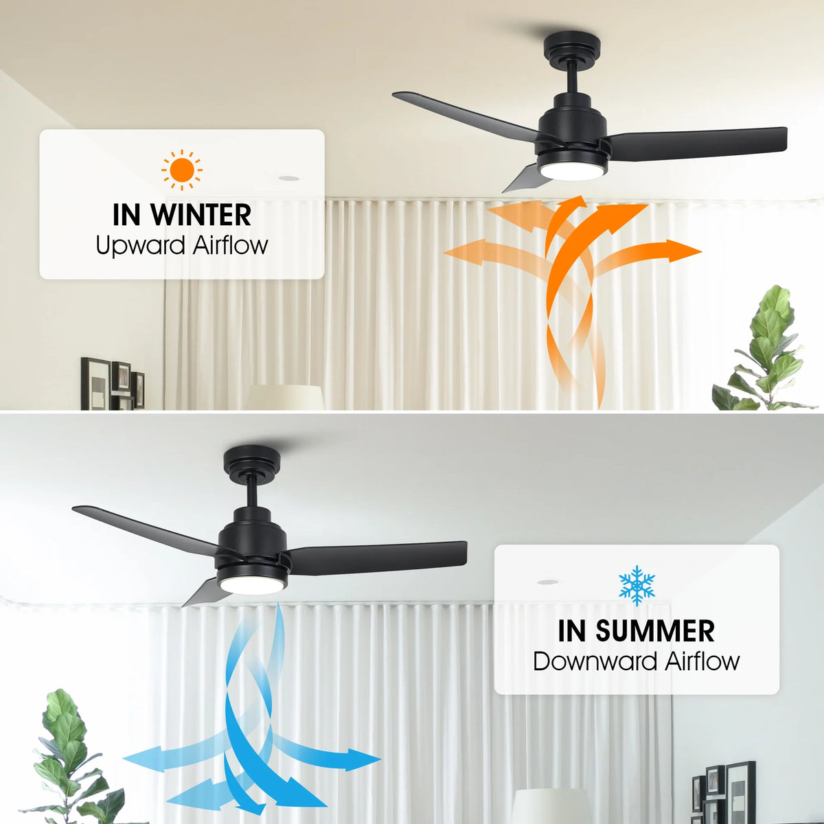 42" Modern Gold Dimmable Ceiling Fan DC Motor Indoor 3-blade LED Ceiling Fan with Remote