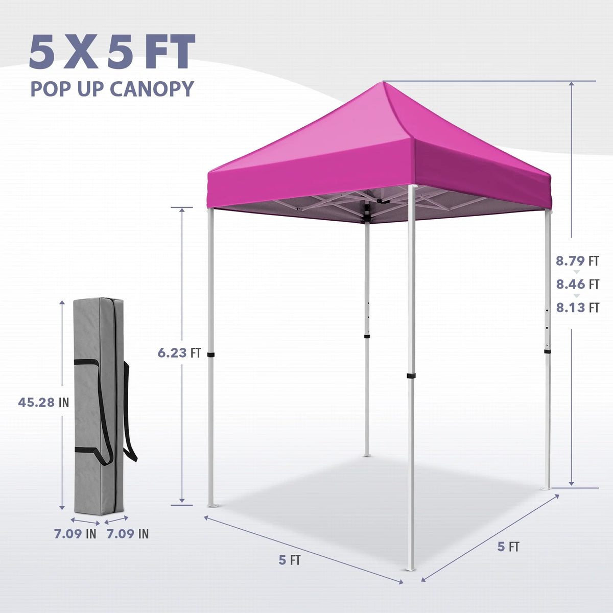 INTER HUT 5x5 Outdoor Pop up Canopy Gazebo, Instant Easy Set up Outdoor Canopy Commercial Fair Shelter, Beige