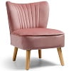 Costway Armless Accent Chair Modern Velvet Leisure Chair Single Upholstered Green