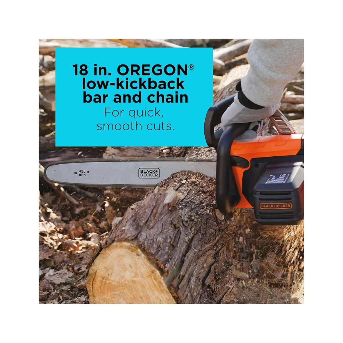 BLACK+DECKER CS1518 15 Amp 18" Corded Chainsaw