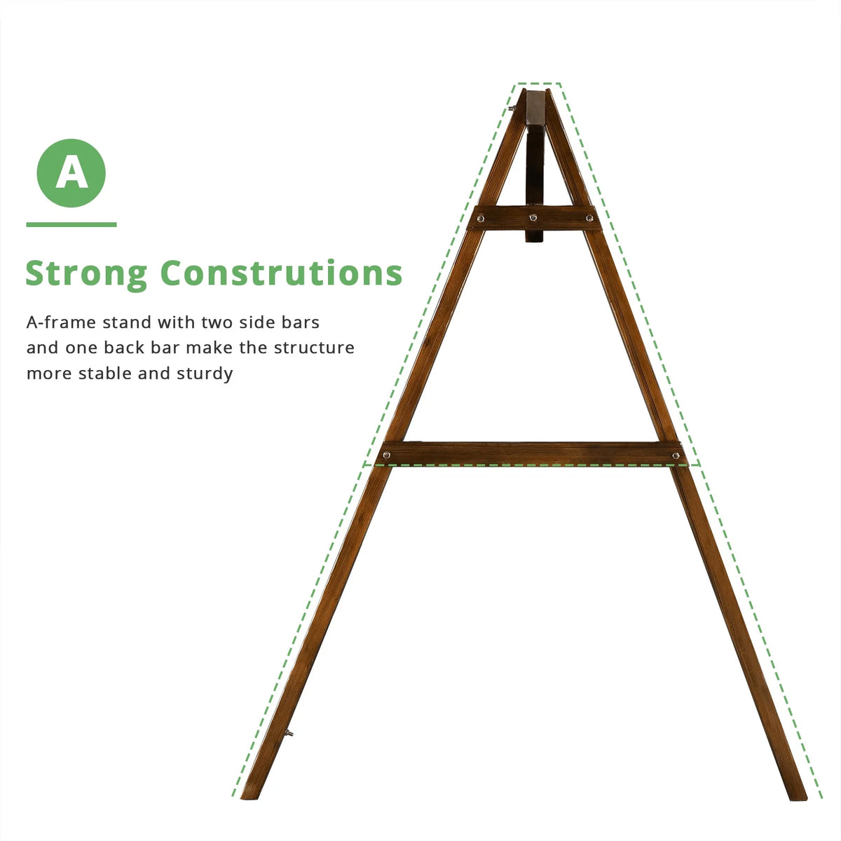 Zimtown Porch Swing Frame Swing Stand A-Frame 600lbs Wooden Carbonized 4FT