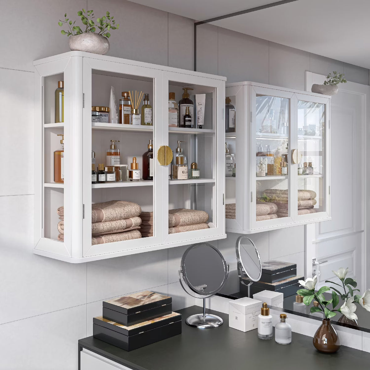 POLIHOME Floating Cabinet with Adjustable Shelves for Kitchen, 28 inches