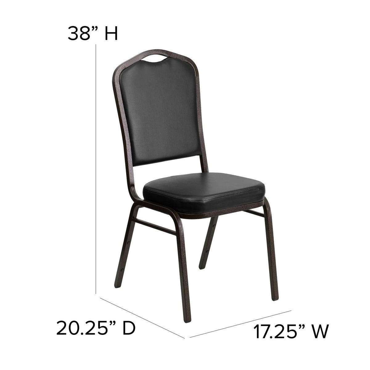 Emma + Oliver 4 Pack Crown Back Stacking Banquet Chair in Navy Vinyl - Silver Vein Frame