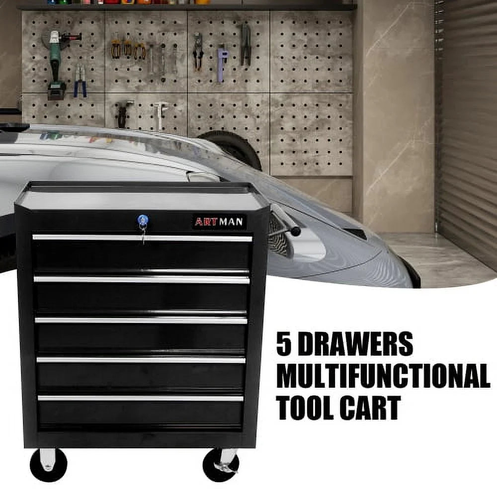 ARTMAN 5 Drawer Rolling Tool Chest, Tool Storage Cabinet  with Wheels and Drawers for Garage Warehouse