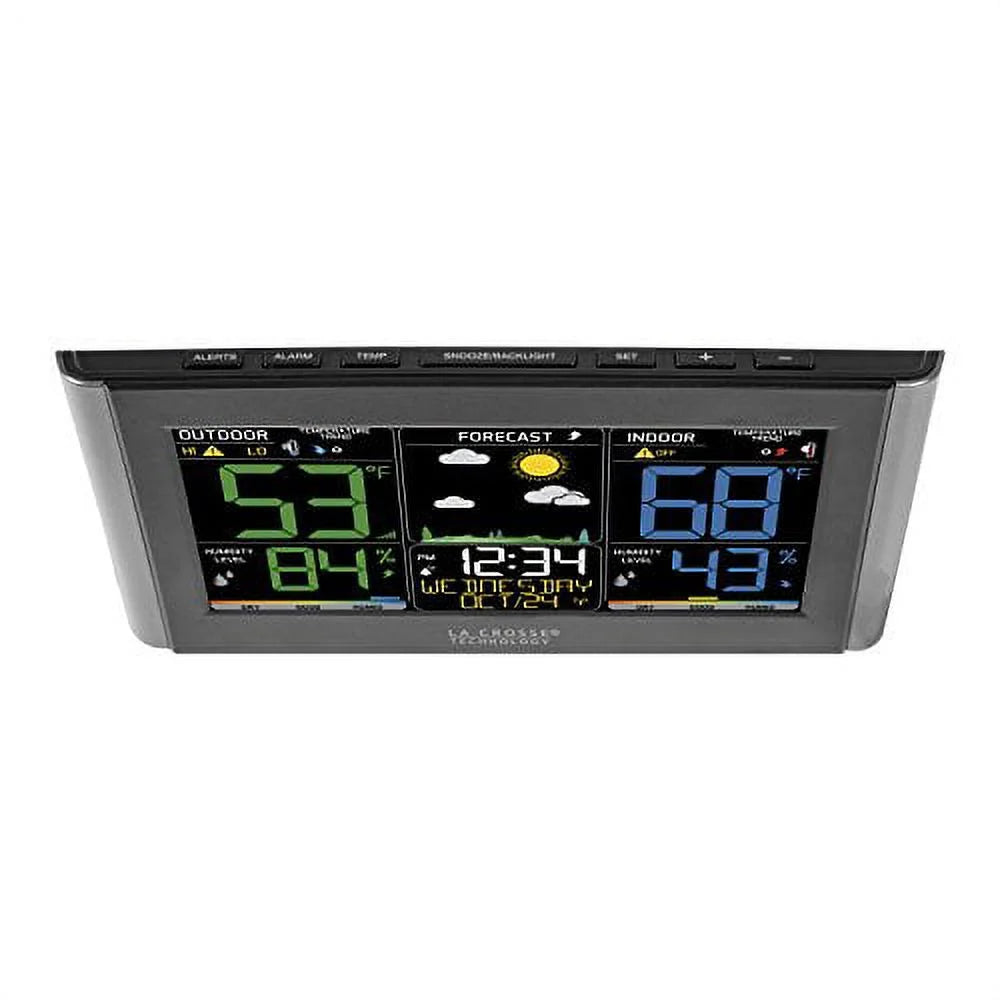 La Crosse Technology Wireless Digital Color Weather Station with Alerts, Black, C85845-INT